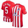 Maillot de Supporter Atlético Madrid R. De Paul 5 Domicile 2023-24 Pour Homme